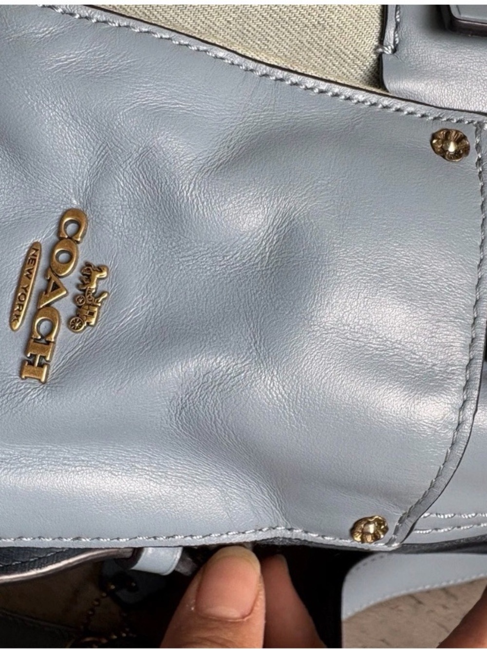 Coach Tea Rose Rucksack DenimMini Backpack - Picture 7 of 8